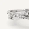Three-Band White Gold Ring With Prong-Set Diamonds And A Diamond-Studded Plaque|Marco Bicego Online