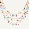 Three-Strand Chain Necklace With Multicoloured Gemstones|Marco Bicego New